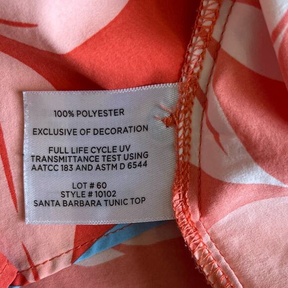 Coolibar Top Tunic Coverup Size XL Orange Tropical UPF50 Sun Protection - Picture 13 of 14